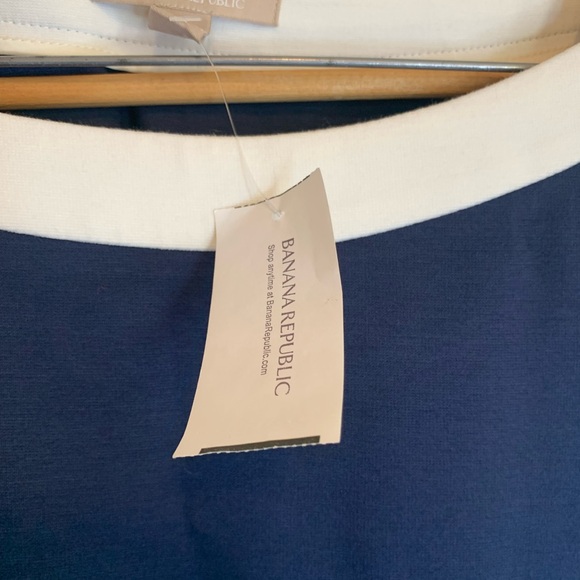 NWT Banana Republic two tone cream and dark blue dress career size 14 - Picture 9 of 11